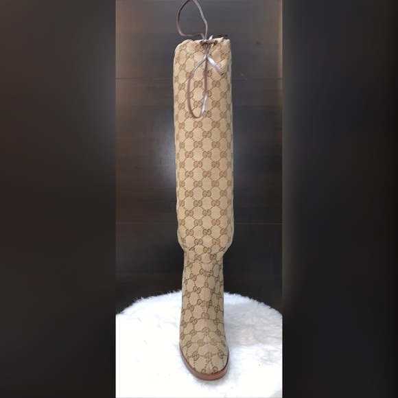 GUCCI GG canvas knee-high boots - Picture 3 of 7